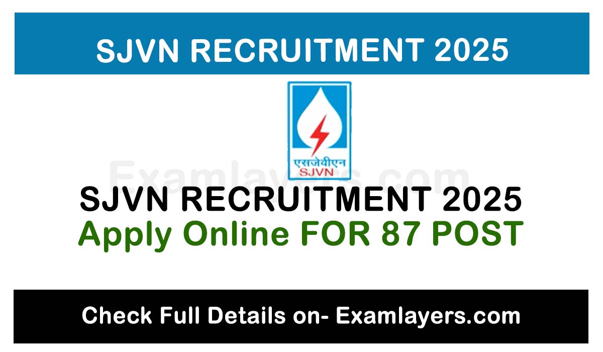 SJVN RECRUITMENT 2025